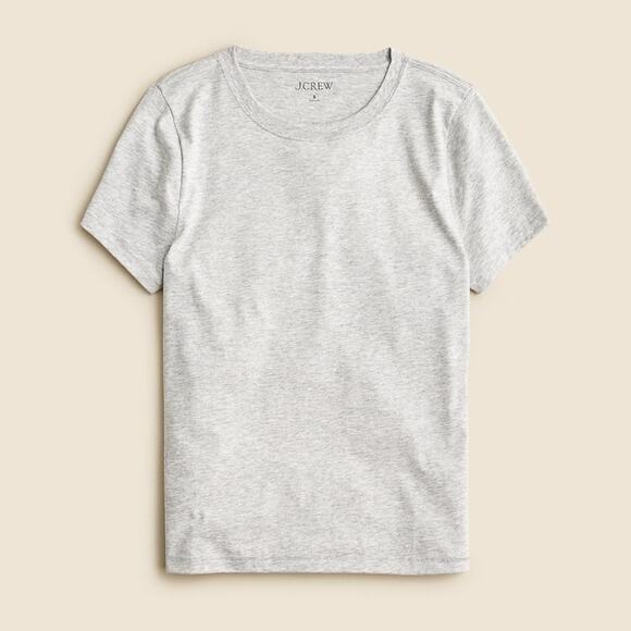 J.Crew Pima Cotton Slim-fit T-Shirt WMNS XS Gray Crew Neck Short Sleeve Stretchy - Picture 2 of 7
